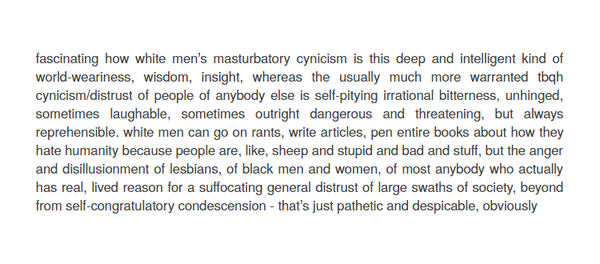 white men's cynicism