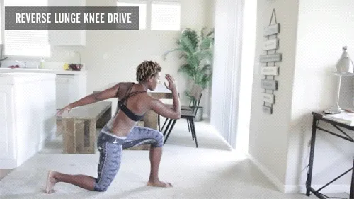 reverse lunge knee drive