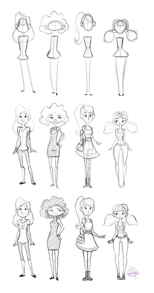 Character Shape Sketching 2 (with video link) by LuigiL.deviantart.com: shape. Sketch. Posture. Str…