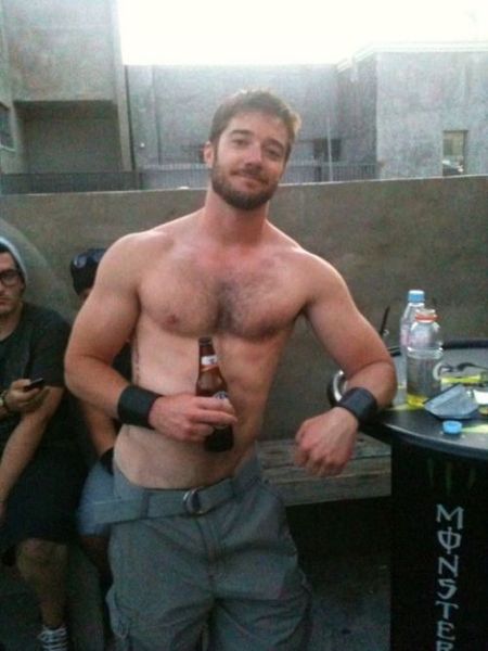 Shirtless Friday! What a man should look like...chest hair and a beard. Yum.