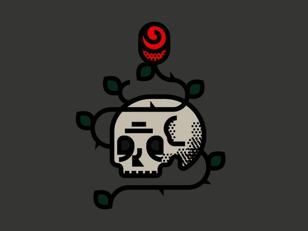 skullwithrose