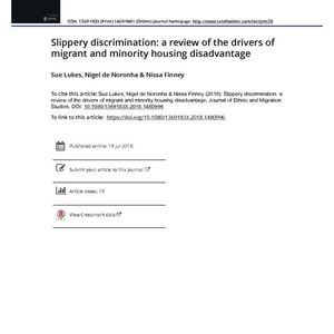 cover: Slippery discrimination a review of the drivers of migrant and minority housing