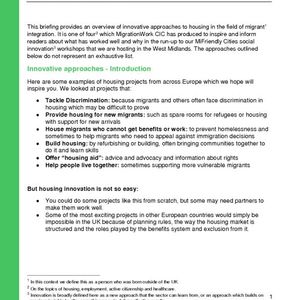 cover: Housing- MiFriendly Cities briefing