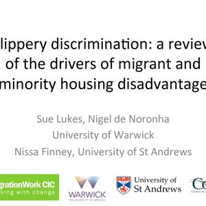 cover: Slippery discrimination: The drivers of migrant and minority housing disadvantage – Nigel de Noro…