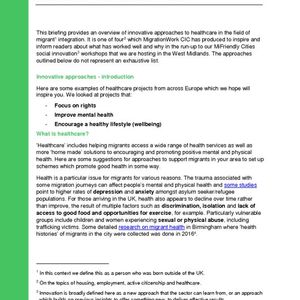 cover: Health - MiFriendly Cities briefing