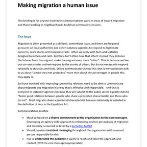 cover: Briefing 3 - Making Migration a Human Issue