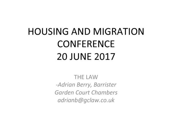 cover: Housing and Migration: The Law – Adrian Berry