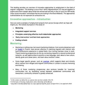 cover: Employment - MiFriendly Cities briefing