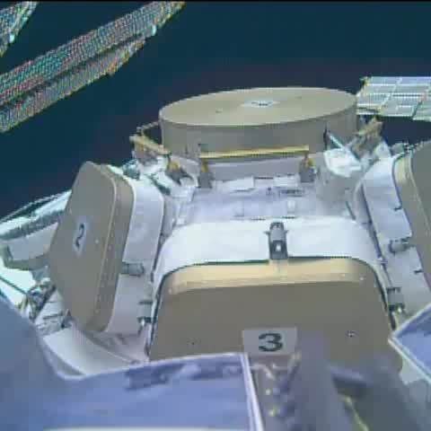 View from the outside in. The robotic arm camera records a #SpaceVine