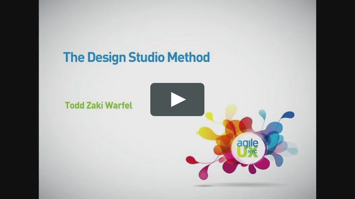 The Design Studio Method - Todd Zaki Warfel on Vimeo