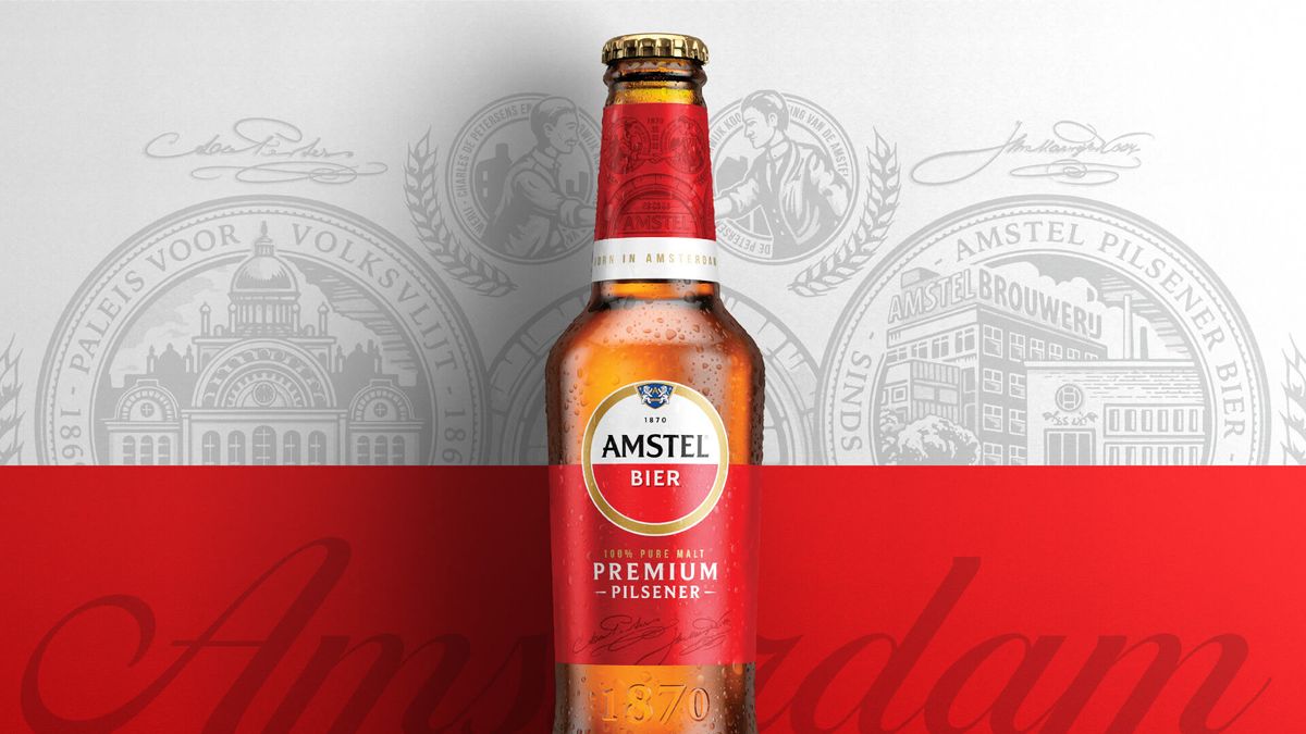 Brand New: New Logo and Packaging for Amstel by Elmwood
