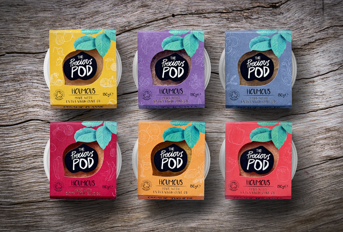 A Packaging Redesign for The Precious Pod Makes it a Standout Hummus — The Dieline - Branding & P…