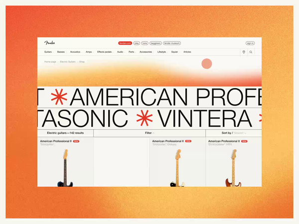 Fender Website — UX/UI Concept. Catalog & Product page by UPROCK AGENCY on Dribbble