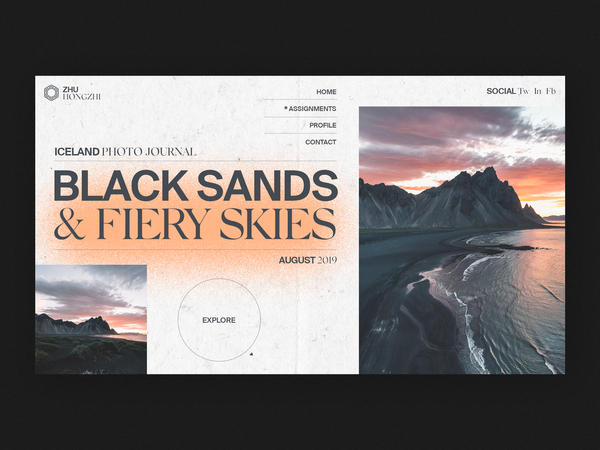 Photography Journal Layout by Nathan Riley for green chameleon on Dribbble