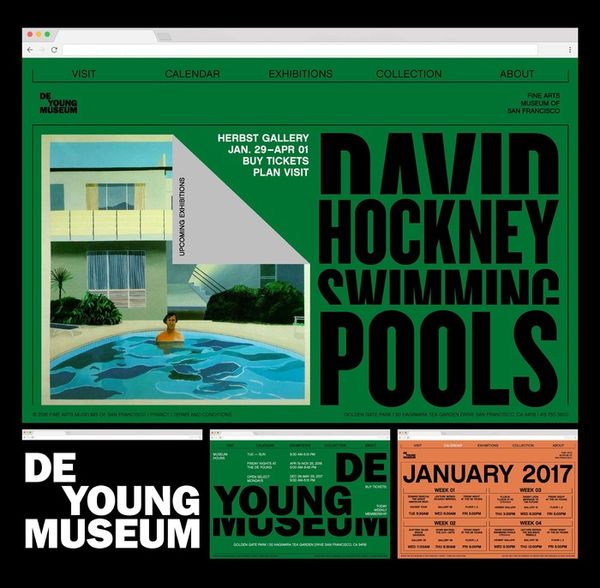 De Young Museum visual identity (fictional) - Fonts In Use