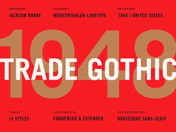 Monotype Trade Gothic Specimen by Chris Allen on Dribbble
