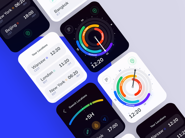 Time Zones Watch App by Maciej Dyjak | Dribbble