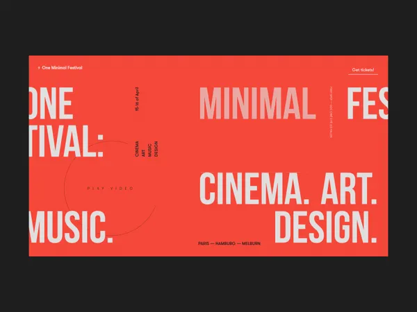 One Minimal Festival Homepage Animation Alternative Version by Zhenya Rynzhuk - Dribbble
