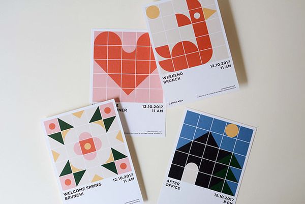 Caravana Bed & Breakfast: Brand Identity & Geometric Design | HeyDesign.com