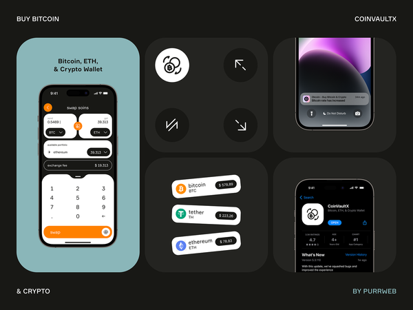 Crypto Wallet Mobile iOS App by Svetlana Kolpakova for Purrweb UI/UX Agency on Dribbble