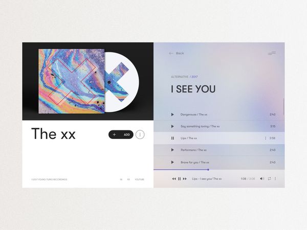 Music Player UI concept by Tyshchuk Maryna for Fireart Studio on Dribbble