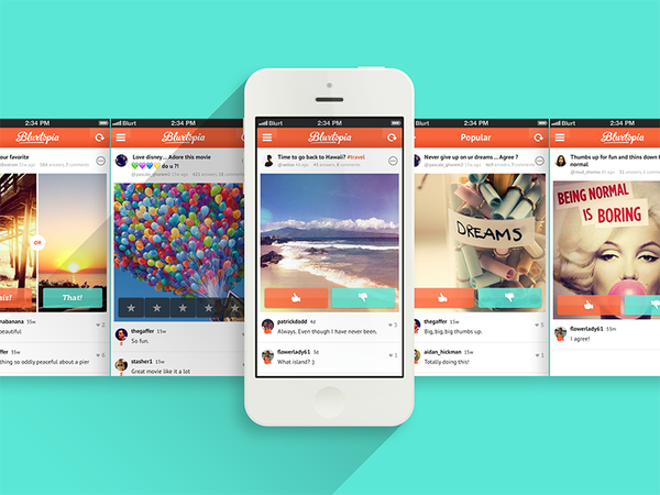 Dribbble - Blurtopia v2.0 Launched by Keiran Flanigan