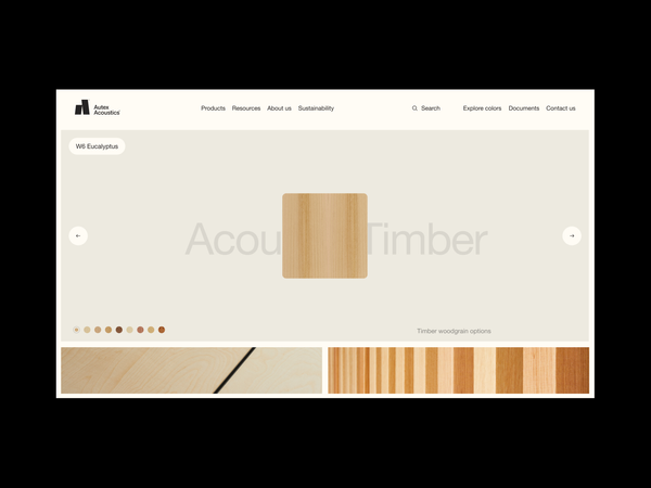 Autex Acoustics® is SOTD on Awwwards by obys on Dribbble