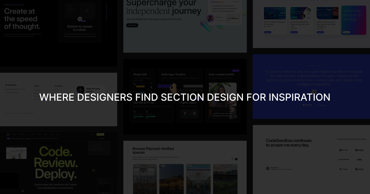 Curated Website Section Designs | Home