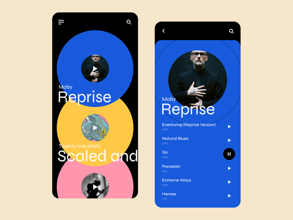 Music player concept by Koen for Koen Studio on Dribbble