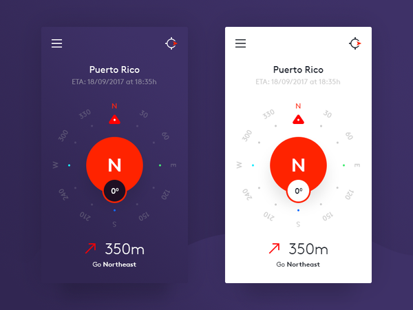Compass App Design by Luka Cvetinovic | Dribbble