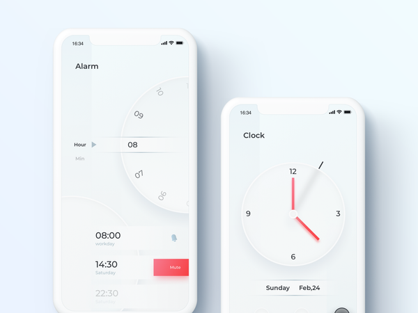 Alarm App UI by HNJD@DE on Dribbble