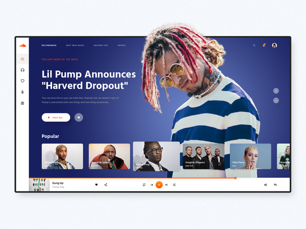 Soundcloud. UI redesign concept by Nick Zaitsev