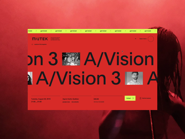 Mutek™ festival · Event by Pierre-Jean Doumenjou on Dribbble