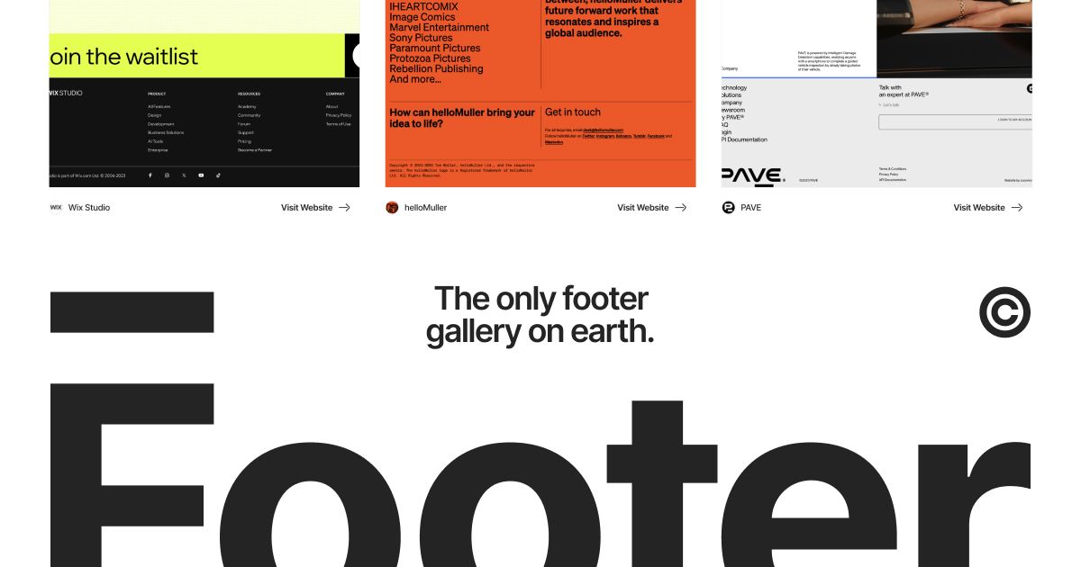 Footer — The only footer gallery on earth.