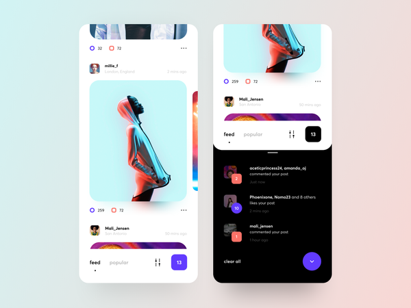 Fresh UI design for a Social App by Cuberto | Dribbble | Dribbble