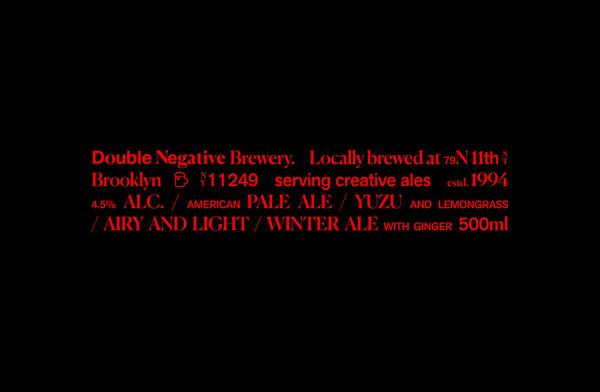 Double Negative Artisanal Brewery on Behance