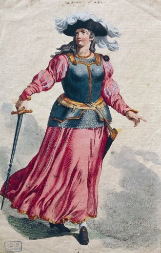 Fine art : Joan of Arc (1412-1431), 17th century, engraving