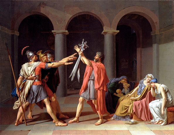 News Photo : Jacques-Louis David , Oath of the Horatii oil on...