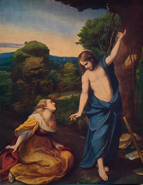 noli-me-tangere-15231524-on-a-road-in-the-shade-of-a-tree-christ-to-picture-id615474016