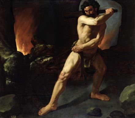 Fine art : Hercules and Cerberus, c.1634 (oil on canvas)