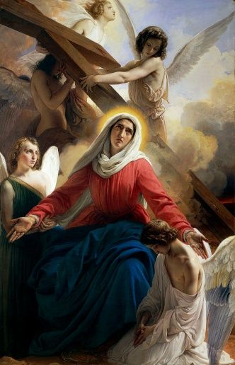 the-sorrowful-by-francesco-hayez-oil-on-canvas-illustration-id146268495