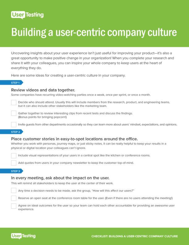 User Centered Culture