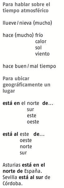 el tiempo quick reference