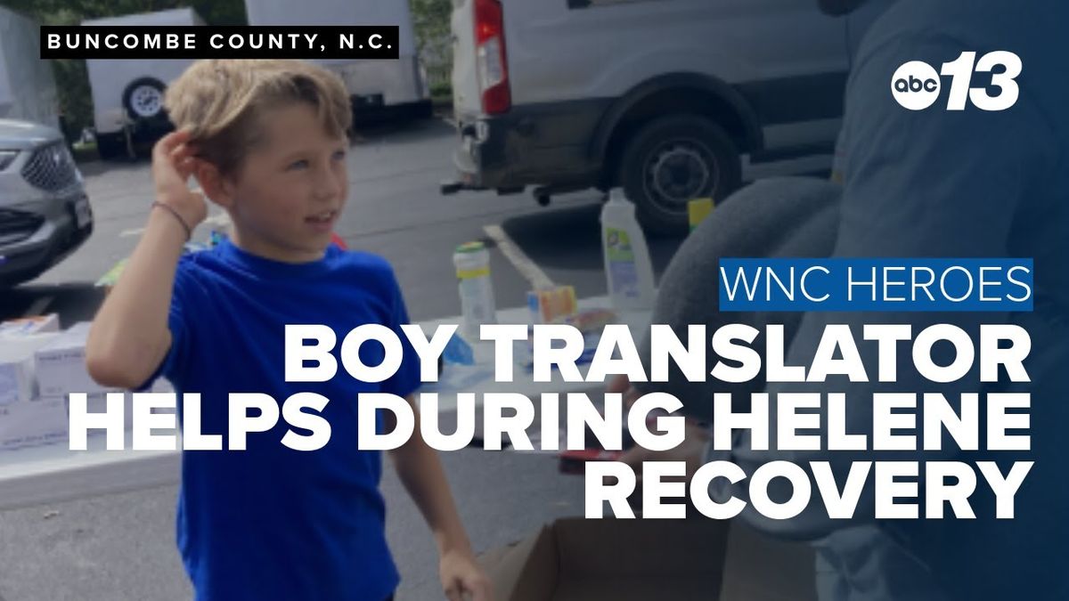 Boy translator helps during Helene recovery
