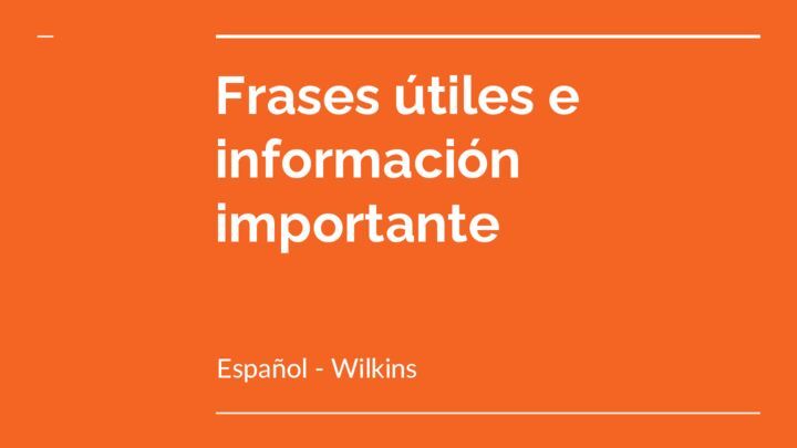 Frases útiles - Introductions