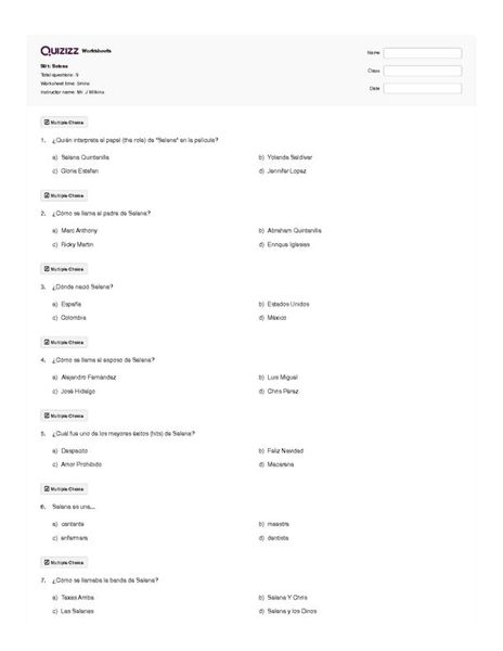 Selena Questions (Español)