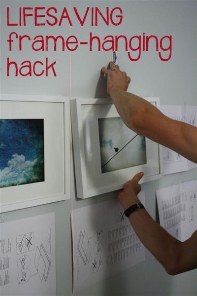 Amazing FREE trick for hanging picture frames in a grid, with no more frustration. Total lifesaver!