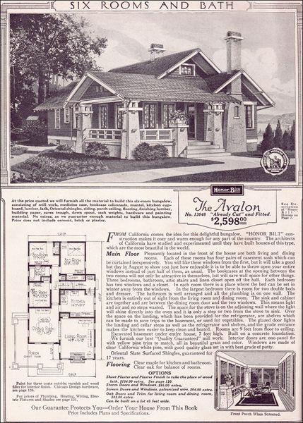 Avalon - 1923 Sears Kit Houses - California Bungalow - Small Craftsman Home
