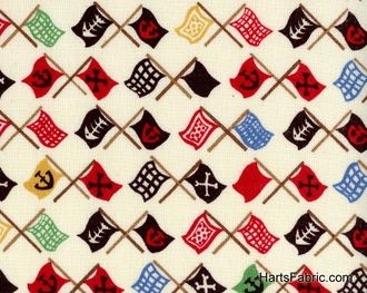 Alexander Henry Fabric Pirate Flags Cream