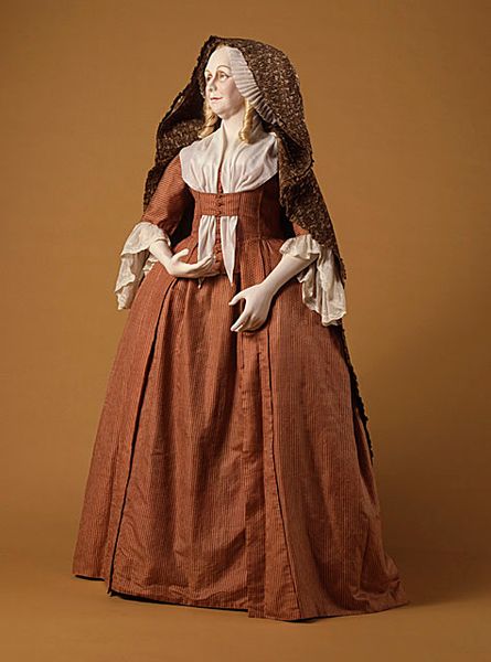 LACMA  England or France  Woman’s Sack Gown, circa 1770-1780   a) Gown center back length: 58 in.…